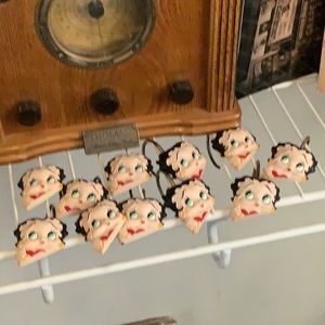 Beep Boop shower curtain hooks